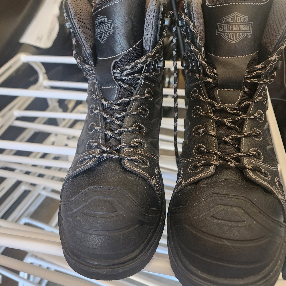Harley-Davidson Black Lace-Up Boots